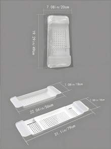 1 szt. rozszerzalna, odpływowa półka do wanny, plastikowa tacka do organizera wanny o uniwersalnym zastosowaniu