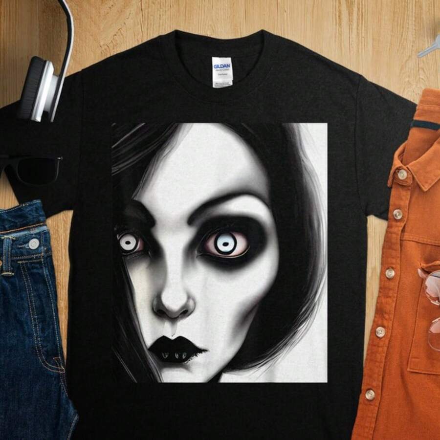 Goth Aesthetic Grunge Occult Emo Satanic Scared Gothic T-Shirt Dark Mori Girl, E-Girl E-Boy TShirt, Goth Men Women, Dark Angel Shirt - Black - View 1