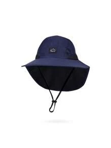 1pc Men's Summer Wide Brim Sun Hat, Outdoor Fishing Hiking Breathable UV Protection Cap