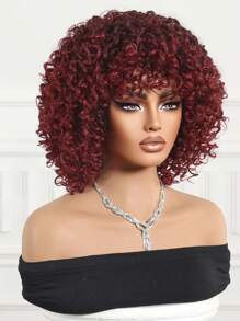 Fluffy Little Curl Wig Red 12-Inch Short Curl Wig Synthetic Heat Resistant Fiber Wig Ladies Wig Perfect For Holiday Travel Family Gatherings Everyday Wear Use