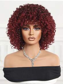 Fluffy Little Curl Wig Red 12-Inch Short Curl Wig Synthetic Heat Resistant Fiber Wig Ladies Wig Perfect For Holiday Travel Family Gatherings Everyday Wear Use