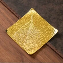 金色高档合金杯垫锡杯架创意杯垫茶具配件金属杯垫防烫隔热杯垫，适用于家庭茶室办公室茶区酒店大堂VIP接待室节日接待亲友 - 彩色 - 查看 18