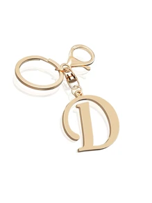 1 pieza Llavero con letra de oro avanzado y elegante, colgante con letra tridimensional, llavero clásico y simple, decoración, accesorio de bolso, versátil para bolsos de trabajo, escuela, compras, mochilas, bolsos de mano, accesorio de bolso, adecuado para regalar a amigos, familia, parejas, novias, regalos importantes, recuerdos de vacaciones