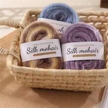3pcs Multi-Color Gradient Mohair Yarn - Luxury Fiber Blend, Perfect For DIY Knitting Scarves, Hats And Sweaters - Ideal For Knitting And Crocheting Sweaters - 3 Packs - View 6