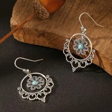 1 Pair Fashionable Creative Vintage Niche Design Bohemian Style Earrings, Suitable For Women's Everyday Wear