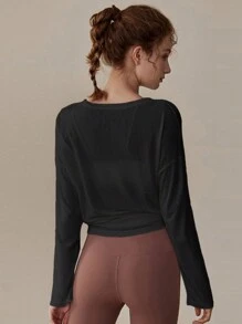 Women's Loose Yoga Top For Autumn/Winter, Running, Workout, Pilates, Long Sleeve Fitness Cover Up