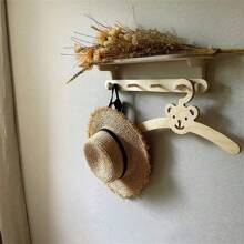 Wooden Bear Clouds Children's Clothes Rack DIY Baby Creative Cartoon Wall-Hung Children's Clothes Rack