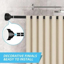 [Popular] 1pc Adjustable Tension Rod, Double-Sided Adjustable, With Plastic Base, Stainless Steel Material, Suitable For Shower Curtain, Window Curtain, Closet, And Balcony Clothes Drying, Available In Silver, Black, White, Graybedroom,Organizer,Organiser,Home Storage,White T Shirt Women,Black Pants Women,Ladies Winter Clothes,Dress,Winter Clothes For Ladies,Elegant Woman Dresses,White Shirt For Ladies,Long Sleeve,White Jumpsuit For Women,Spring Dresses For Women,Spring Outfits For Women,Spring,Spring Clothes,Minimalist,Summer Tops