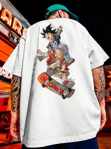 Camiseta Camisa Oversized Streetwear  Son Goten Trunks Desenho Anime REF 7054 VEST NERD - Branco - Visão 7