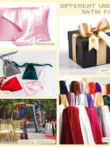 1pc Navy Blue Satin Fabric For DIY Handmade Bridal Gown, Suitable For Wedding, Birthday Party, Room Decor, Outdoor