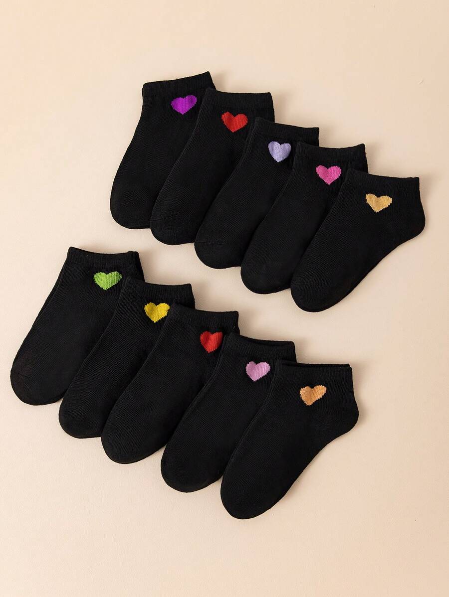 10 双儿童中筒袜踝袜趣味可爱运动跑步袜儿童袜子礼物