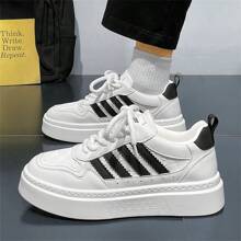 New Autumn Men Casual Shoes, High-Quality Breathable 4-Stripe Sports Sneakers, Low-Top Versatile Canvas Casual Shoes