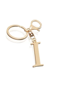 1 pieza Llavero con letra de oro avanzado y elegante, colgante con letra tridimensional, llavero clásico y simple, decoración, accesorio de bolso, versátil para bolsos de trabajo, escuela, compras, mochilas, bolsos de mano, accesorio de bolso, adecuado para regalar a amigos, familia, parejas, novias, regalos importantes, recuerdos de vacaciones