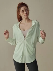 Women's High-End Yoga Tops, Professional Fitness Jacket, Breathable Sun Protection Activewear, Suitable For Morning Run, Summer