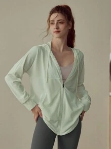 Women's High-End Yoga Tops, Professional Fitness Jacket, Breathable Sun Protection Activewear, Suitable For Morning Run, Summer