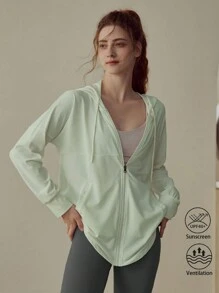 Women's High-End Yoga Tops, Professional Fitness Jacket, Breathable Sun Protection Activewear, Suitable For Morning Run, Summer