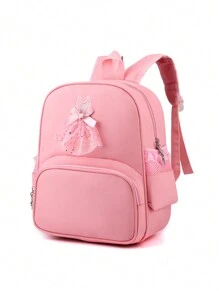 1 pieza Mochila multifuncional de gran capacidad con bordado personalizado, falda estilo vestido lindo, adecuada para niñas, estudiantes de primaria y secundaria, para baile latino, viajes al aire libre, fiestas, uso diario, y como regalo exclusivo de días festivos para familia y amigos