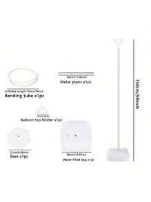 1 Set 2.5m/1.5m Asymmetrical Shape Balloon Arch Kit Free Bending Shape Deformation Balloon Column Stand Half Arch Balloon Stand With Base Balloon Arch Frame For Wedding Graduation Birthday Party Decoration,