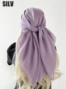 1pc Women Beach Accessories Solid Color Imitation Linen Square Scarf, Headwrap, Bandana, Suitable For Outdoor, Beach, Daily Wear, Holidays - A90 Imitation Cotton and Linen - View 18