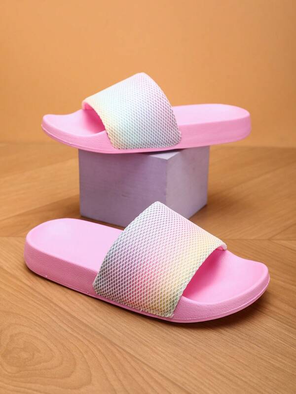 Kinder Schaumstoff Pantoffeln, leicht rutschfeste weiche Sohle, süße mittlere Größe Kinder Hausschlappen, minimalistische Mädchen Rosa/Lila Strandschuhe