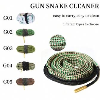 PSKOOK 1 pieza Cepillo limpiador de ánima con cuerda para limpieza de cañón de armas de 5.56mm/.223/.22/9mm/Cal .380/12 GA/. 30 Cal/.308 Rifle