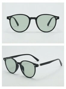 1 buah Kacamata Fashion Minimalis Bingkai Mata Kucing Retro Unisex, Aksesori Harian Serbaguna - film hijau bingkai hitam - View 5
