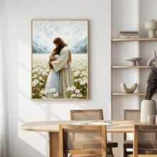 1pc His Love, Christian Wall Art Picture Jesus Hugging Woman Canvas Prints Paintings Jesus Art Poster Bible Art Decor For Bedroom, Living Room, Or Office Gift For Her Unframed