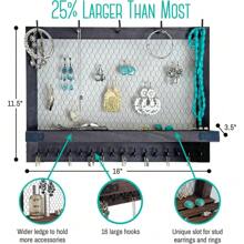 OUTSHINE Wall Hanging Jewelry Organizer | Rustic Jewelry Organizer Hanging On Wall | Western Jewelry Wall Mount Organizer | Wall Mounted Jewelry Organizer | Wall Mounted Jewelry Hanger