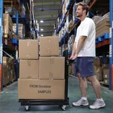 WORKPRO Utility Service Cart 3-In-1 Folding Rolling Utility Cart With Wheels Heavy-Duty Multi-Purpose Storage Shelves For Kitchen Hotel Workshop Art Studio And Gallery - as pic - View 8