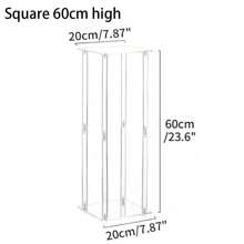 1pc Acrylic Square/Round Flower Stand, Transparent Cylinder Vase Holder, Geometric Centerpiece Tabletop Flower Display Rack, Suitable For Home Gatherings, Wedding Party Decor - Transparent - View 14