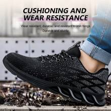 Damen Arbeitsschuhe, Unisex Schnür-Sicherheitsschuhe, Damen Laufschuhe - Verstärkte Sohlen, Stahl-Zehenkappen für Komfort und Schutz, explosionssicher, durchstoßfest, geeignet für Büro, Baustelle, atmungsaktiv und leicht für den Sommer, Industrie- und Lässig-Stil