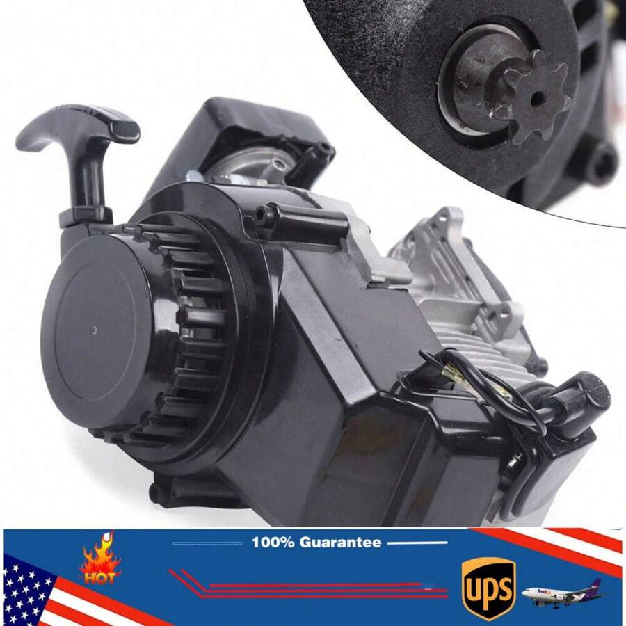 ZhdnBhnos Rainaut 2 Stroke Racing Engine Motor 47/ 49/ 50cc For Bike Mini Pocket Quad Dirt Bike ATV Scooter USA As A Gift Is Also Very Good And Very Practical, Without Battery - Xám - Xem 1