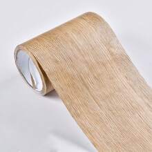1 Roll 8cmx5m Self-Adhesive Wood Grain PVC Door Frame Repair Sticker - Easy Install Skirting Board & Wall Decor Trim, Perfect For Home Renovation