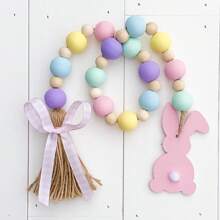 Farmhouse Easter Bunny Wood Bead Garland, Easter Decor, Easter Tiered Tray Decor, Easter Tray Decoration, Spring Decor, Beaded Garland, Garland With Tassel, Easter Gift Gifts Birthday Graduation