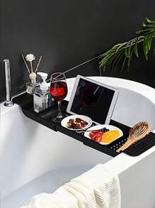 1 szt. rozszerzalna, odpływowa półka do wanny, plastikowa tacka do organizera wanny o uniwersalnym zastosowaniu