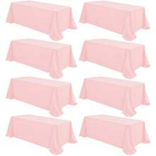 REWOMC 8 Pack Polyester Tablecloths,90 X 156 Inch Rectangle Table Cloth For 8 Ft Tables, Stain And Wrinkle Resistant Washable Table Cover For Kitchen Wedding Banquet Restaurant Party Multiple Colors,Weddings Graduation Season Outdoor Events Entertain Guests