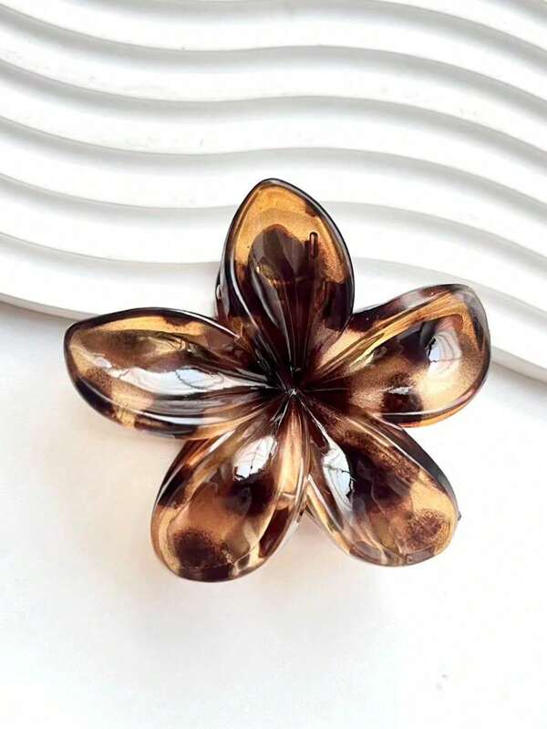 1/3 pezzi accessorio per capelli minimalista da donna, fermagli per capelli a fiore in acrilico color caramello con stampa leopardata, accessorio elegante e versatile per uso quotidiano