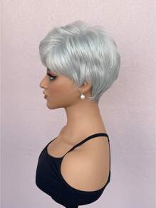 Middle-Aged And Elderly Wigs, Synthetic Wigs, Silver-Gray Grandma Wig Suitable For Daily Wear And Role Playing