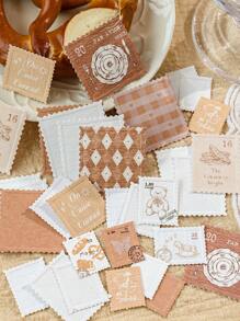 MOCARD 1 包 20 张压花复古邮票贴纸，创意美学贴纸，适用于剪贴簿、DIY 装饰、礼物、个性化贴纸相册、学校用品、学校用品、返校 - 藍色 - 查看 5