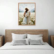 1pc His Love, Christian Wall Art Picture Jesus Hugging Woman Canvas Prints Paintings Jesus Art Poster Bible Art Decor For Bedroom, Living Room, Or Office Gift For Her Unframed