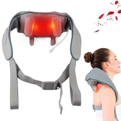 Shoulder & Neck Massager Shawl, Electric Vibrating Trapezius Muscle Massage Device, Gift For Parents&Men&Women, Kneading Neck & Shoulder Massager