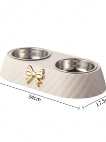 Nouveau bol à aliments en acier inoxydable antidérapant et détachable pour amateurs de chats/chiens et mamans d'animaux de compagnie, avec décoration papillon. Forme de diamant, cadeau pour amateurs de chats/chiens et mamans d'animaux de compagnie