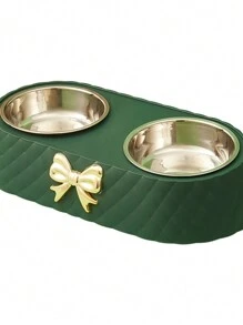 Nouveau bol à aliments en acier inoxydable antidérapant et détachable pour amateurs de chats/chiens et mamans d'animaux de compagnie, avec décoration papillon. Forme de diamant, cadeau pour amateurs de chats/chiens et mamans d'animaux de compagnie