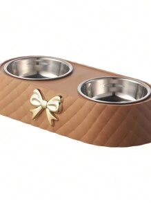 Nouveau bol à aliments en acier inoxydable antidérapant et détachable pour amateurs de chats/chiens et mamans d'animaux de compagnie, avec décoration papillon. Forme de diamant, cadeau pour amateurs de chats/chiens et mamans d'animaux de compagnie