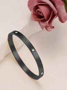 Titanium Steel Bracelet, Mirror Polished, Vacuum Plated, Won't Fade Easily, Zirconia Bracelet, Fashion Classic Style, Suitable For Daily Wear, Weddings, School Formal