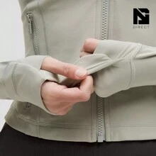 Lululemon Define Cropped Jacket Nulu-For Yoga Gym Running-Sweat-Wicking-Yoga-All Seasons Sport-Spring/Summer-Autumn/Winter-Prefect Thanks Giving Day & Chrismas Gift - Jade Grey - 查看 6