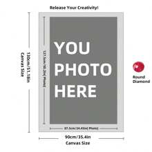 Customize Diamond Art Painting,Customized Painting Kits For Adults & Kids,Full Round 5D DIY Personalized Art,Customized Private Picture Arts Craft Decor Family, Mom, Dad, Kids, Dog, Friends, Loves,Wedding Photos(Round Diamond) 1pc Ornamental - Multicolor - View 38