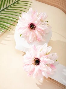 1 对时尚欧美面料花卉耳环和颈链，适合日常佩戴和节日 - 花型 - 查看 3