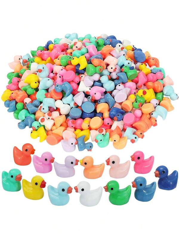 10/20/30/50/100/150/200 piezas Figuritas pequeñas de patos de resina miniatura de plástico pequeña para decoración de casa de muñecas, jardín de hadas, paisaje y acuario