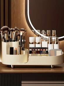 1 Stück drehbarer Kosmetik-Displayständer, Schminktisch-Organizer, Lippenstift- und Make-up-Pinsel-Aufbewahrungsständer, Schmuckkästchen mit großer Kapazität, Badezimmerregal, Schlafzimmer-Aufbewahrungskorb, Schultisch-Aufbewahrungsbox, Stifthalter, Schulanfang Zubehör, Studentenwohnheim-Schreibtisch-Aufbewahrung, Heimdekoration, Muttertag, Geschenk für meine Mutter, Schulanfang Saison Zubehör, Studentenaufbewahrung